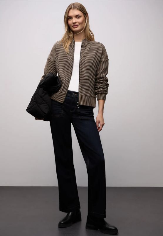 Maglia in felpa aperta Street One - brown