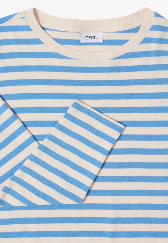 Maglia a maniche lunghe girocollo. ve... - blu