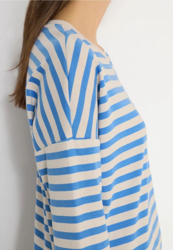 Maglia a maniche lunghe girocollo. ve... - blu