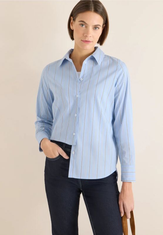 Camicia con orlo arrotondato. collo c... - blu