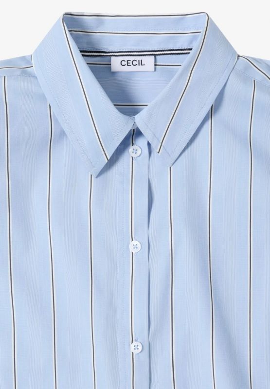 Camicia con orlo arrotondato. collo c... - blu