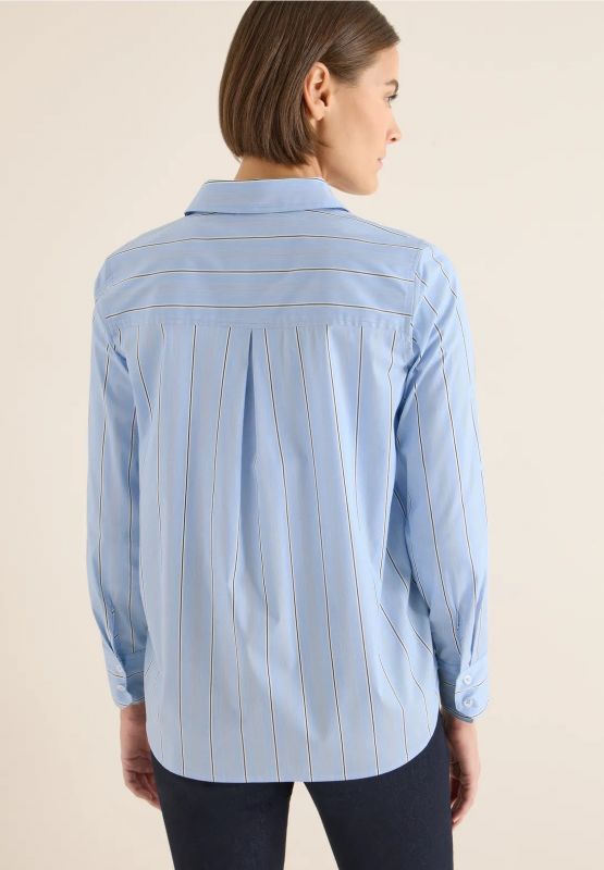Camicia con orlo arrotondato. collo c... - blu