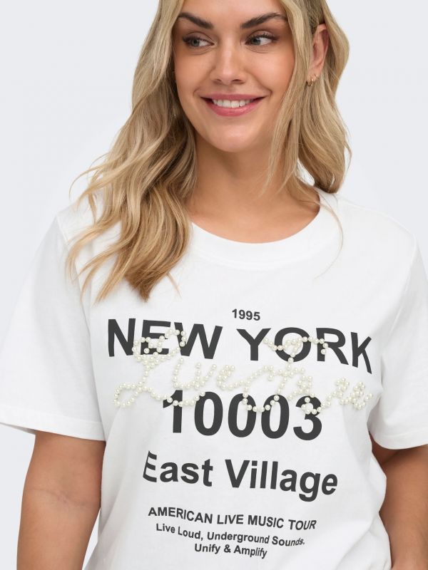 T-shirt manica corta Only - Carmakoma - bright white