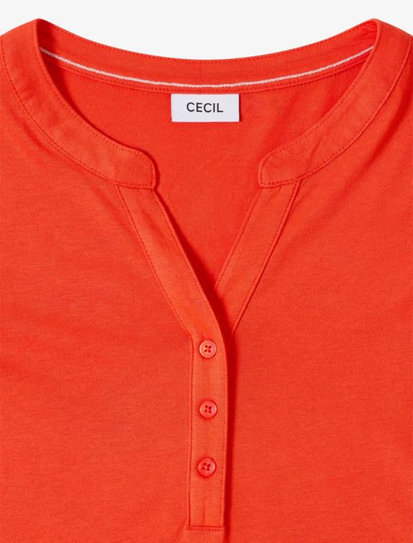 Maglia con maniche a tre quarti. scol... - ciliegia