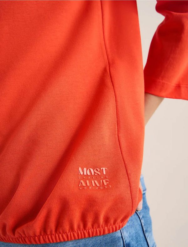 Maglia con maniche a tre quarti. scol... - ciliegia