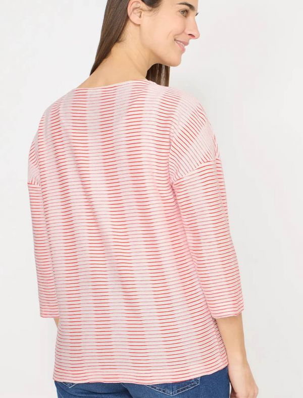 Maglia con scollo a barchetta e manic... - ciliegia