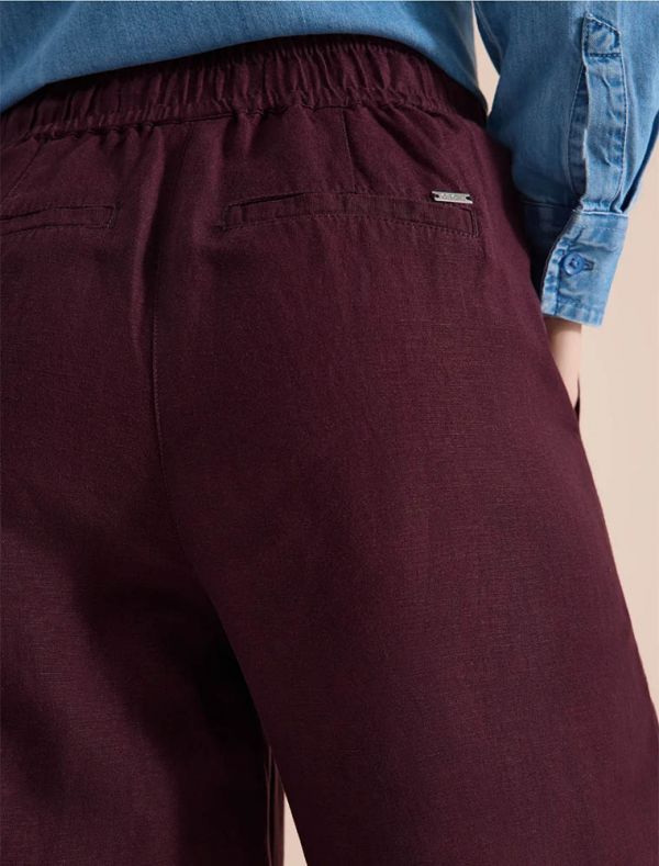 Pantaloni a palazzo alla caviglia. vi... - burgundy
