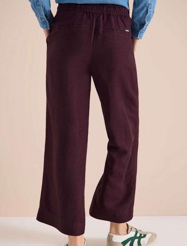 Pantaloni a palazzo alla caviglia. vi... - burgundy