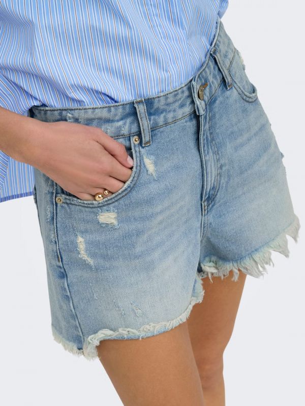 Pantalone corto Only - light blue denim