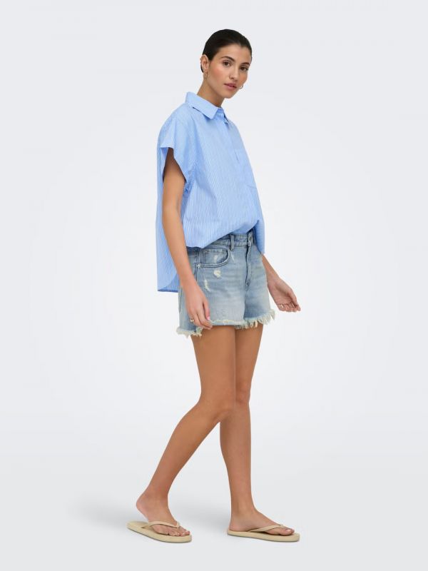Pantalone corto Only - light blue denim
