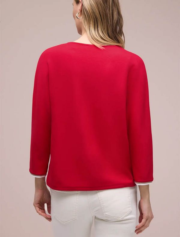 Maglia manica lunga Street One - rosa rosso