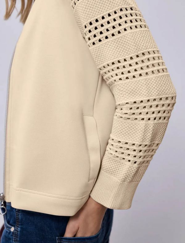 Maglia in felpa aperta Street One - smoke