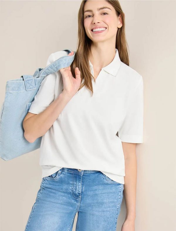 T-shirt manica corta Cecil - bianco