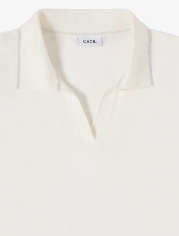 T-shirt manica corta Cecil - bianco
