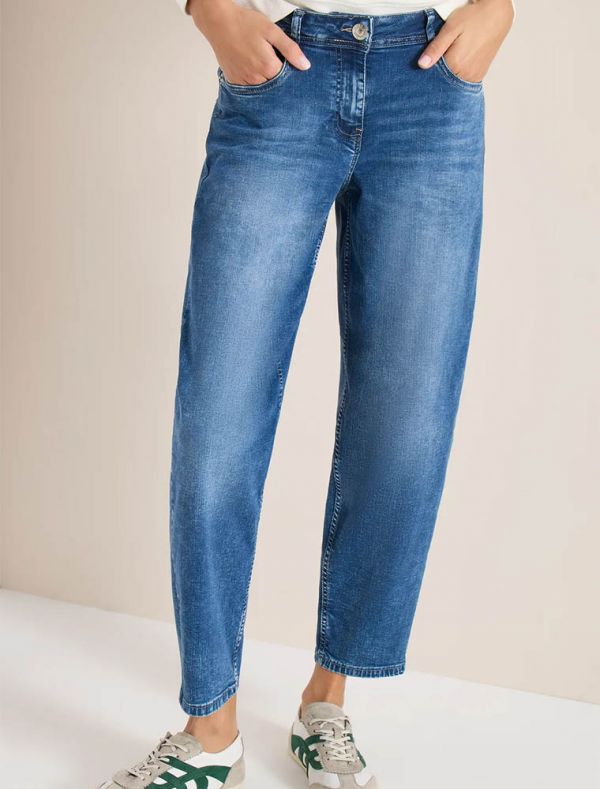 Jeans a vita alta. modello baloon. ch... - blu