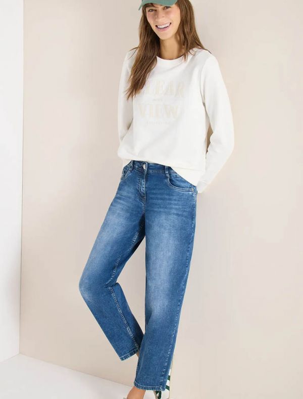 Jeans a vita alta. modello baloon. ch... - blu