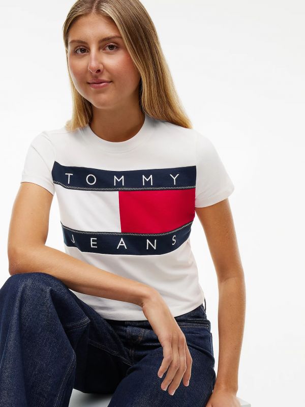 T-shirt manica corta Tommy Jeans - bianco