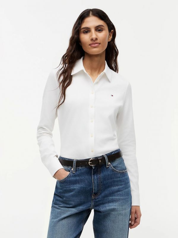 Camicia manica lunga giovane Tommy Hilfiger - ecru