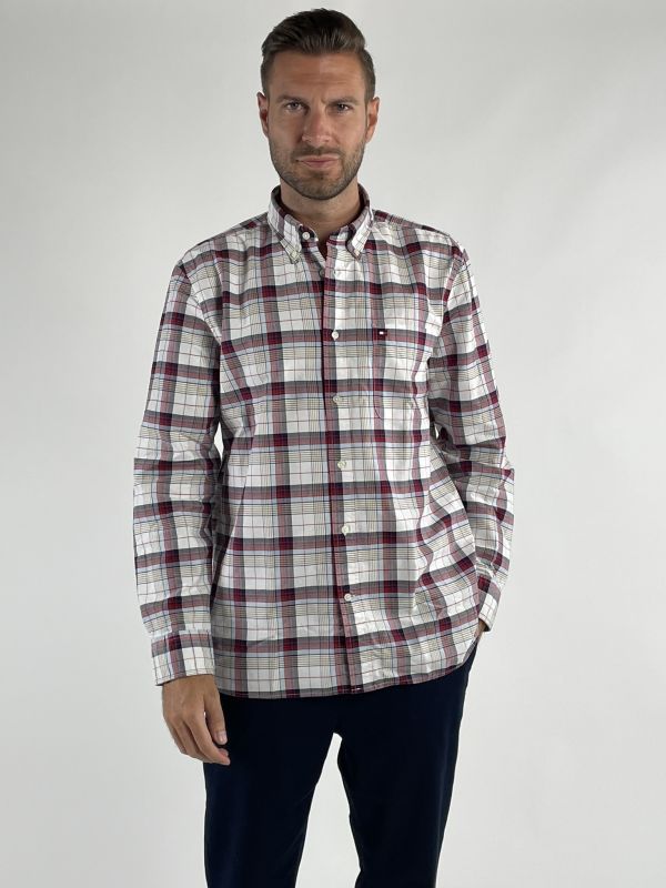 Camicia manica lunga casual Tommy Hilfiger - rosso bianco