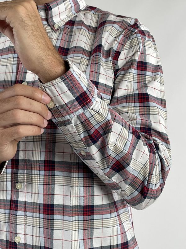 Camicia manica lunga casual Tommy Hilfiger - rosso bianco
