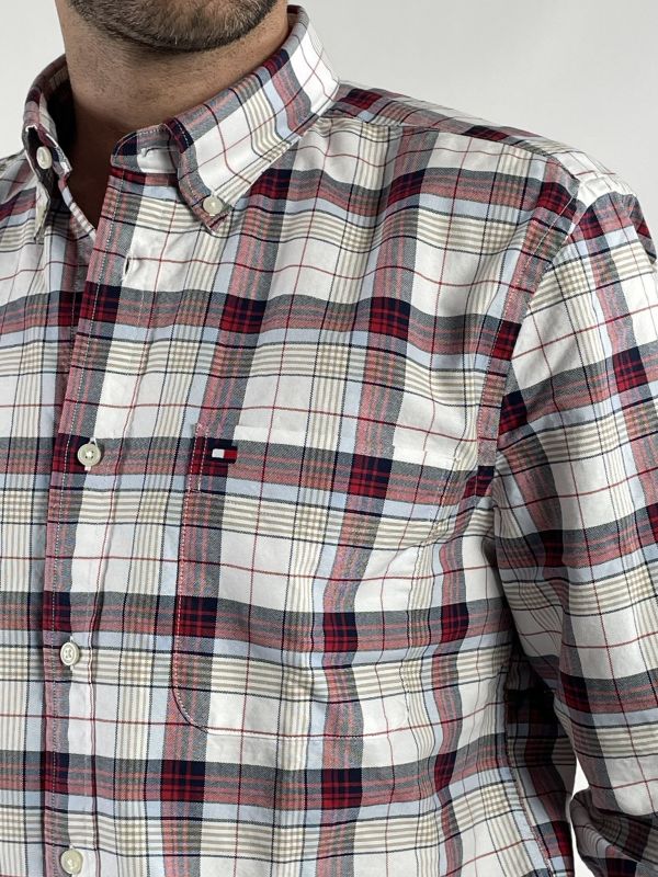 Camicia manica lunga casual Tommy Hilfiger - rosso bianco