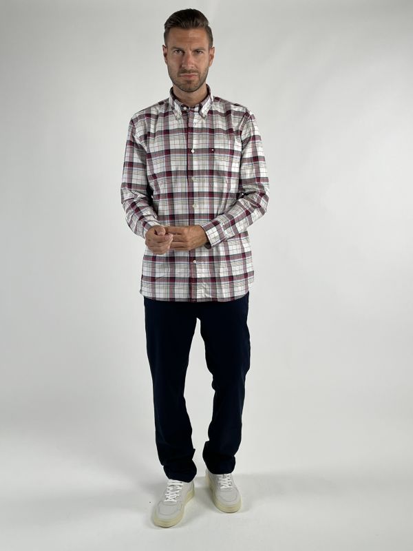 Camicia manica lunga casual Tommy Hilfiger - rosso bianco