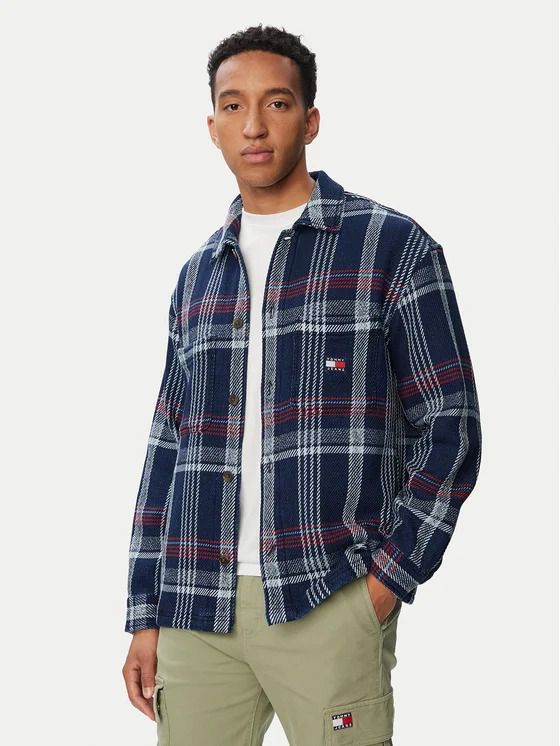 Camicia manica lunga flanella Tommy Jeans - dark navy