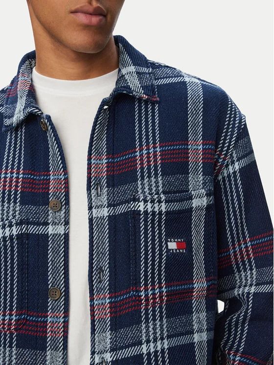 Camicia manica lunga flanella Tommy Jeans - dark navy