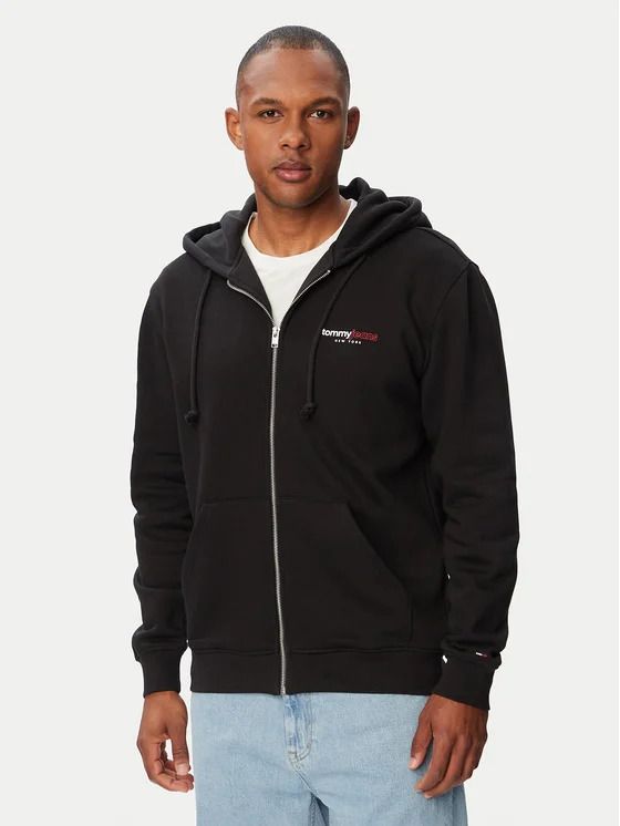 Maglia in felpa zip cappuccio Tommy Jeans - black