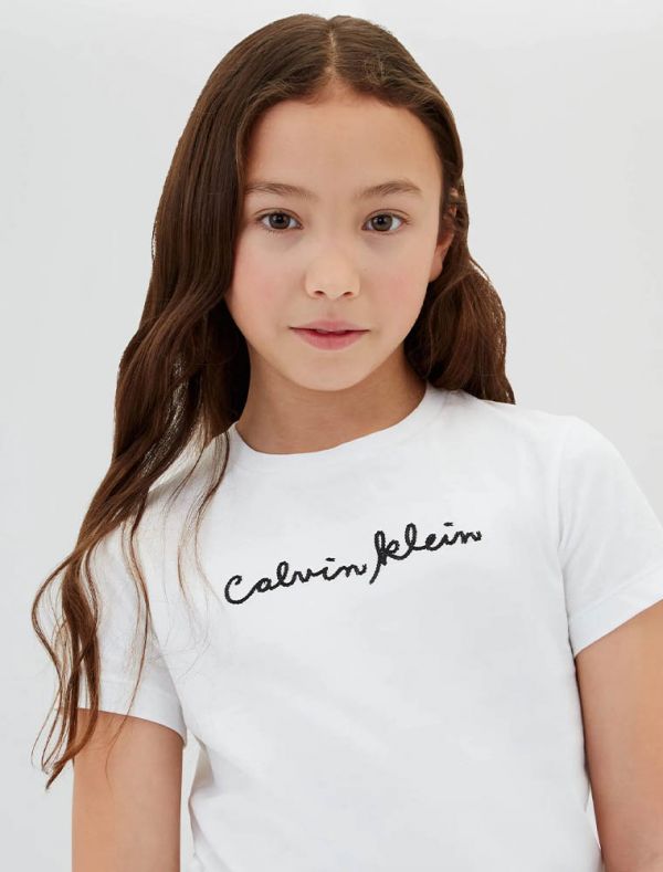 T-shirt manica corta Calvin Klein - panna