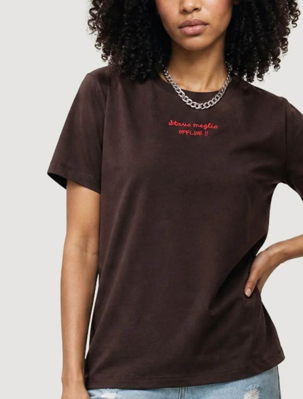T-shirt manica corta Only - cioccolato