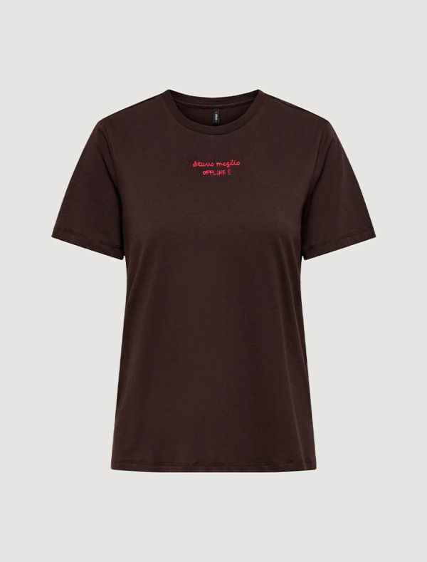 T-shirt manica corta Only - cioccolato
