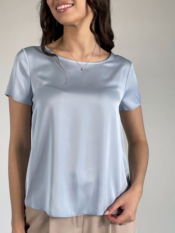 Camicia manica corta Rinascimento - cielo