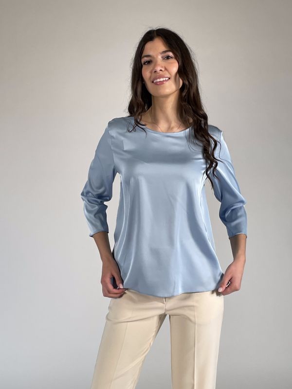 Camicia manica corta Rinascimento - cielo