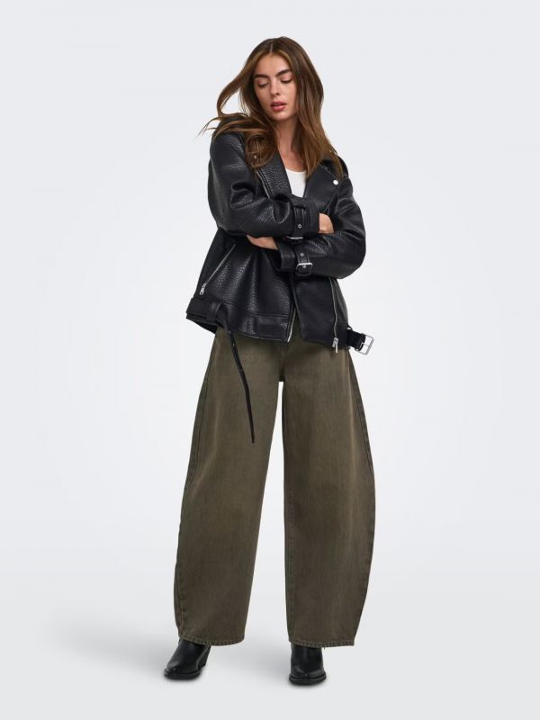 Giubbino ecopelle Only - black