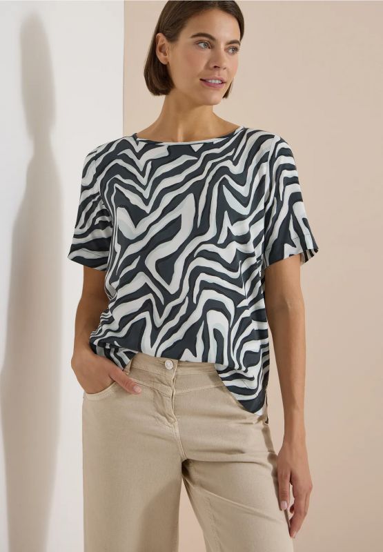 T-shirt a manica corta. scollo rotond... - verde scuro