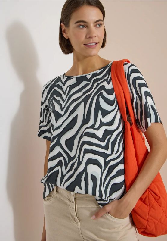 T-shirt a manica corta. scollo rotond... - verde scuro