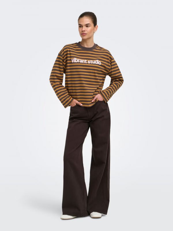 Maglia manica lunga Only - marrone arancione