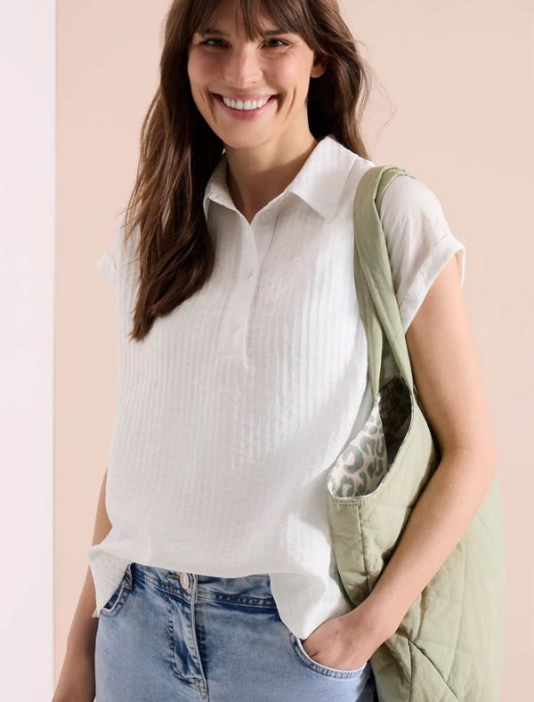 T-shirt manica corta Cecil - bianco