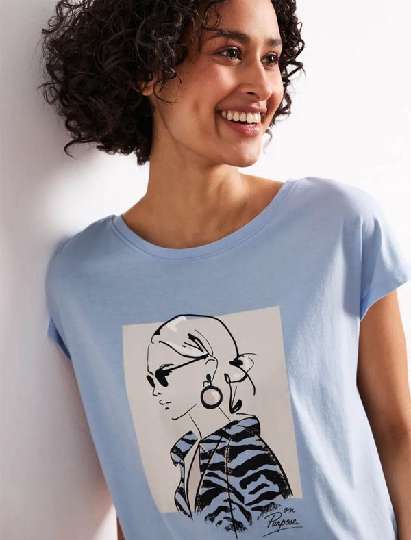 T-shirt manica corta Street One - azzurro
