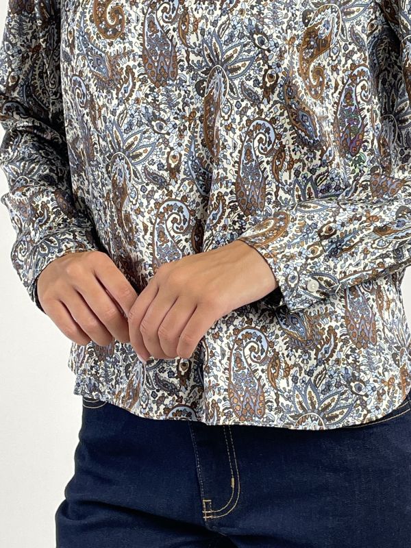 Camicia manica lunga Emme - avorio blu