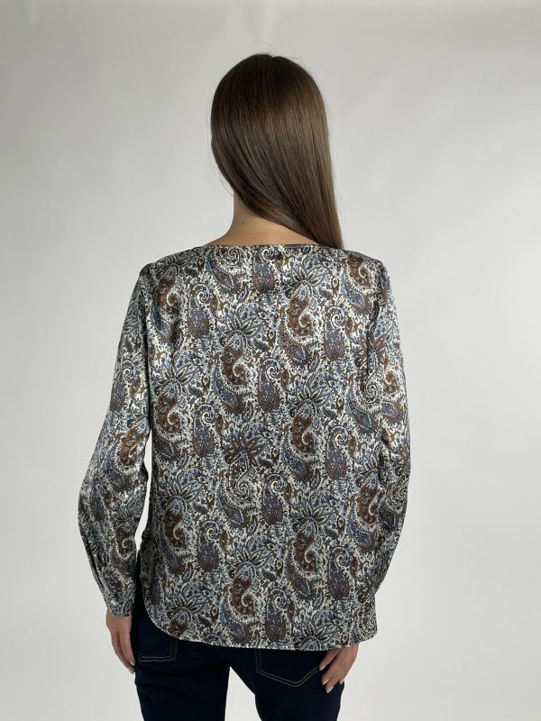 Camicia manica lunga Emme - avorio blu
