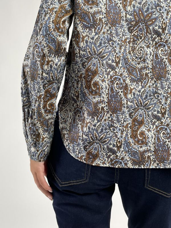 Camicia manica lunga Emme - avorio blu