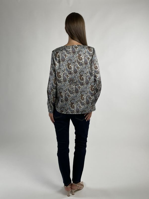 Camicia manica lunga Emme - avorio blu