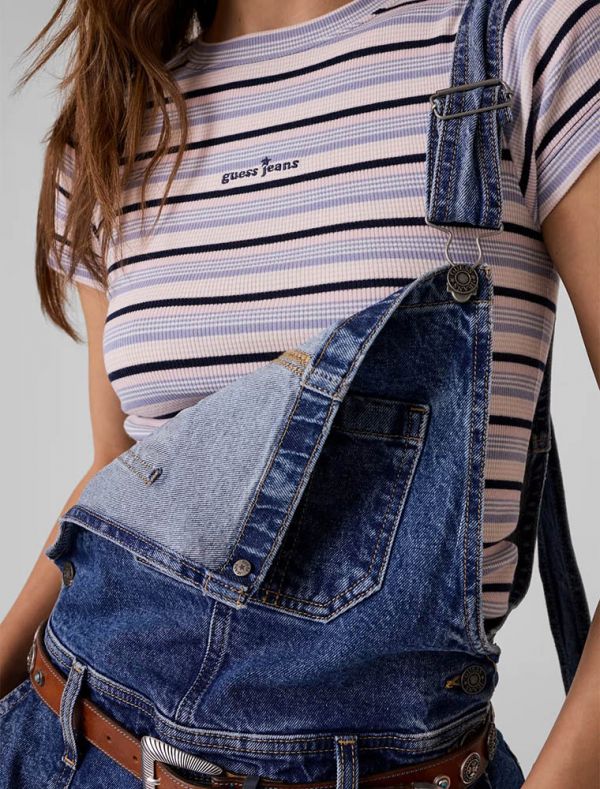 T-shirt manica corta Guess Jeans - azzurro rosa