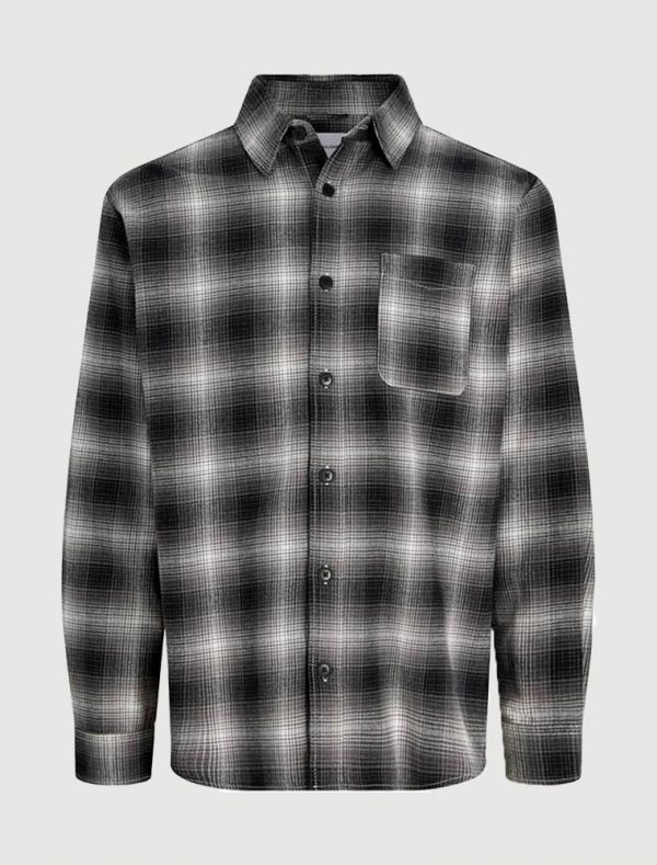 Camicia manica lunga flanella Jack & Jones - asfalto
