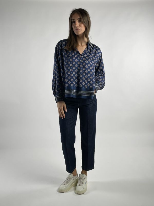 Camicia manica lunga Iblues - blu giallo