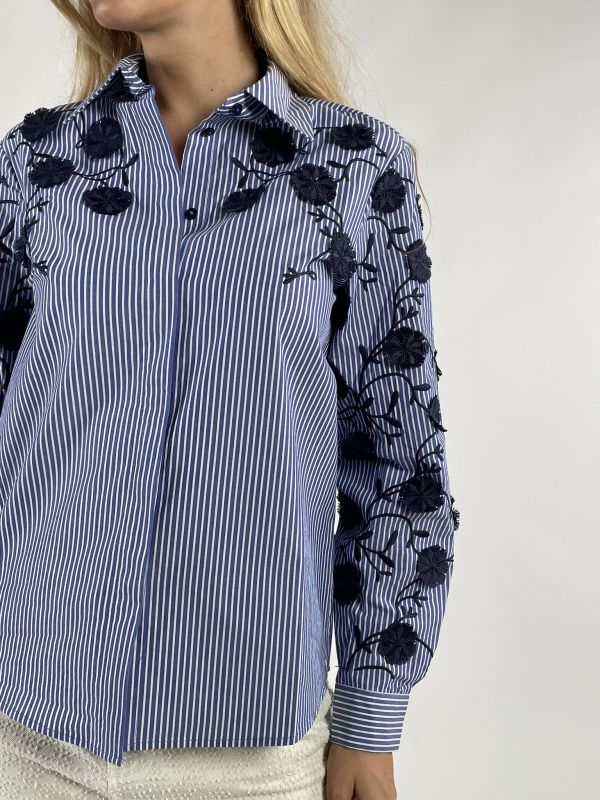 Camicia manica lunga Iblues - blu bianco