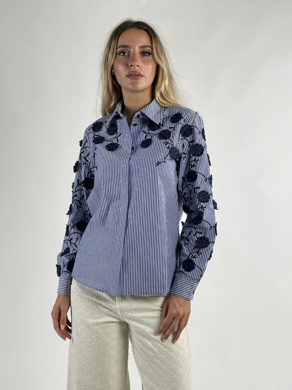 Camicia manica lunga Iblues - blu bianco
