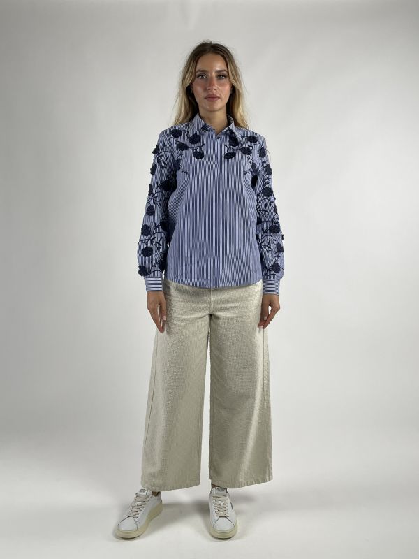 Camicia manica lunga Iblues - blu bianco